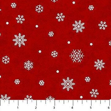 Northcott-Cotton Flannel-Let It Snow-Cozy Up-Red