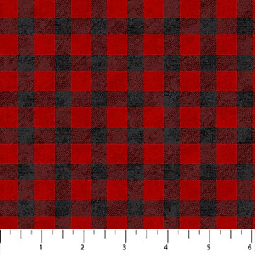 Northcott-Cotton Flannel-Cozy Up-Buffalo Check-Red/Black #F25279-24