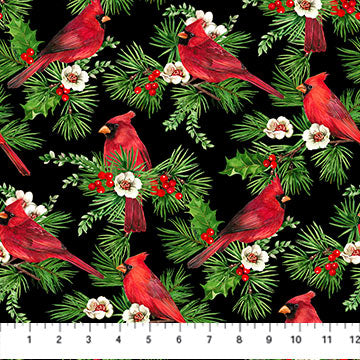 Northcott-Cardinal Christmas-Black Multi-Cardinals #25481-99