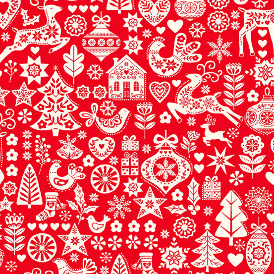 Makower UK-Scandi Christmas-Icons-Red #MK2575-RED