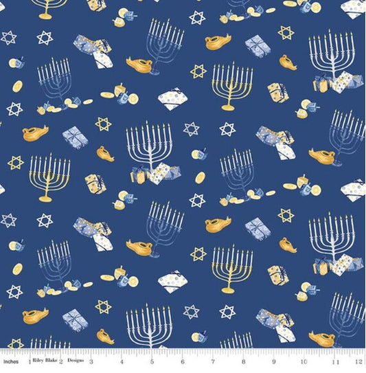 Riley Blake Designs-Hanukkah Nights-Blue