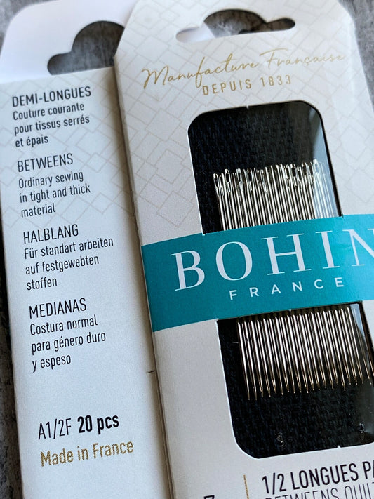 Bohin France- 20 Pack-Betweens Quilting Needles-Size 9 #BF9