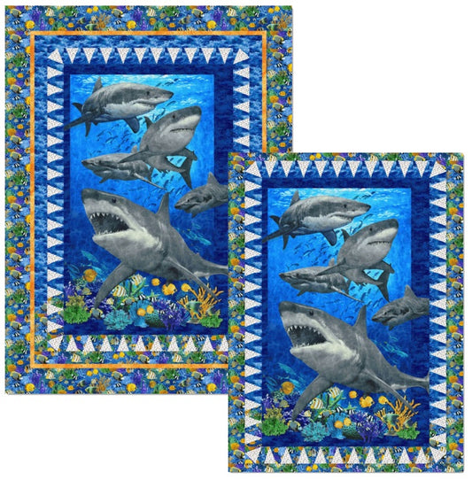 Shark Bite-Lap or Twin Quilt Pattern by Sue Sherman #PTN2746