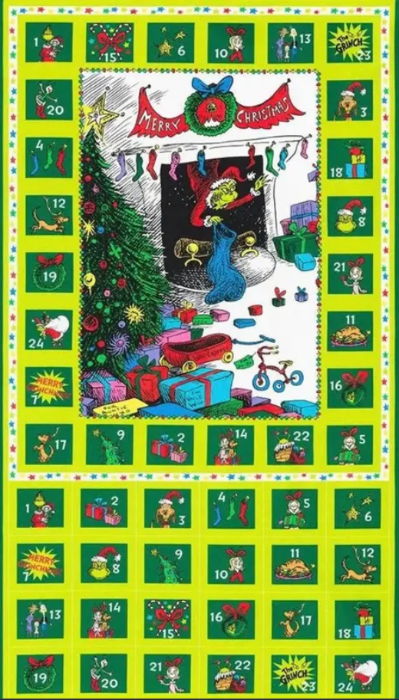 Robert Kaufman - How the Grinch Stole Christmas - Grinchmas Advent Calendar Panel