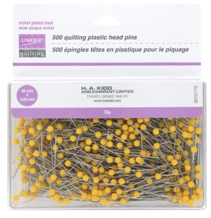 Unique Quilting - 500 Quilting plastic head pins