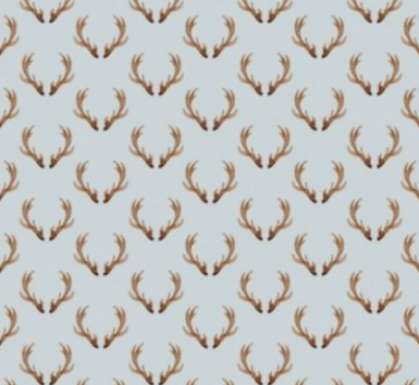 Camelot Fabrics - Winter Woods Collection - Aqua Antlers