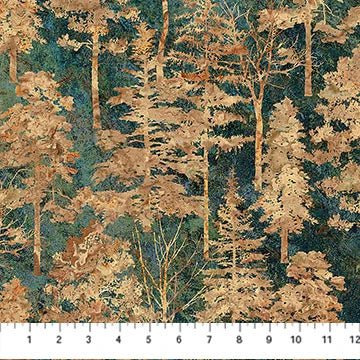 Stonehenge Rooted Trees Teal Multi