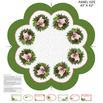 Northcott-Here Comes Santa-Tree Skirt Panel #P-216