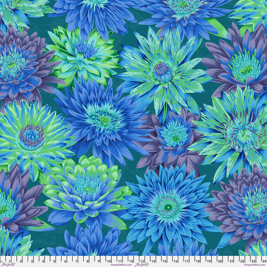 Free Spirit-Kaffe Fassett-Tropical Water Lillies-Blue #PWPJ119.BLUE