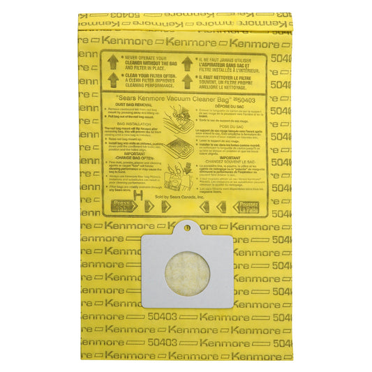 Sears-Kenmore Vacuum Cleaner Bag-50403 #920364