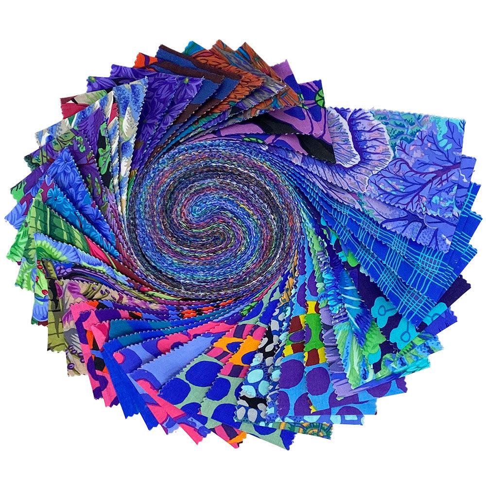 Free Spirit-Kaffe Fassett Collective August 2023-Cool-Jelly Roll-40 Strips-2.5” Strips