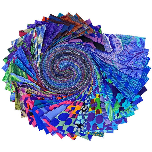 Free Spirit-Kaffe Fassett Collective August 2023-Cool-Jelly Roll-40 Strips-2.5” Strips #FB4DRGP.COOLAUG23