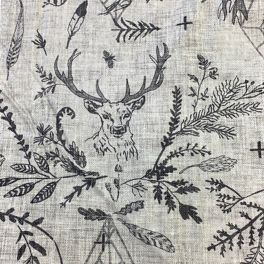 Figo Fabrics-Forest Fable-Stags-Taupe #90350-14