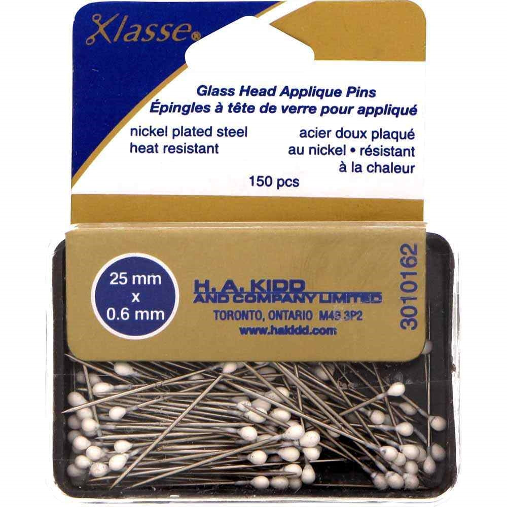 Klasse-Glass Head Appliqué Pins-Nickel Plated (150 pc) #3010162