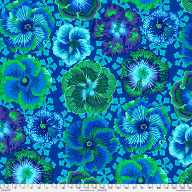 Free Spirit-Kaffe Fassett-Floating Hibiscus-Blue #PWPJ122.BLUE