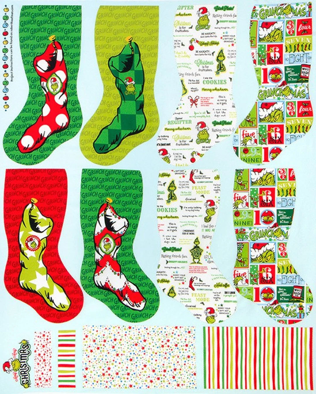 Robert Kaufman-How The Grinch Stole Christmas!-Stockings-Panel #P-202