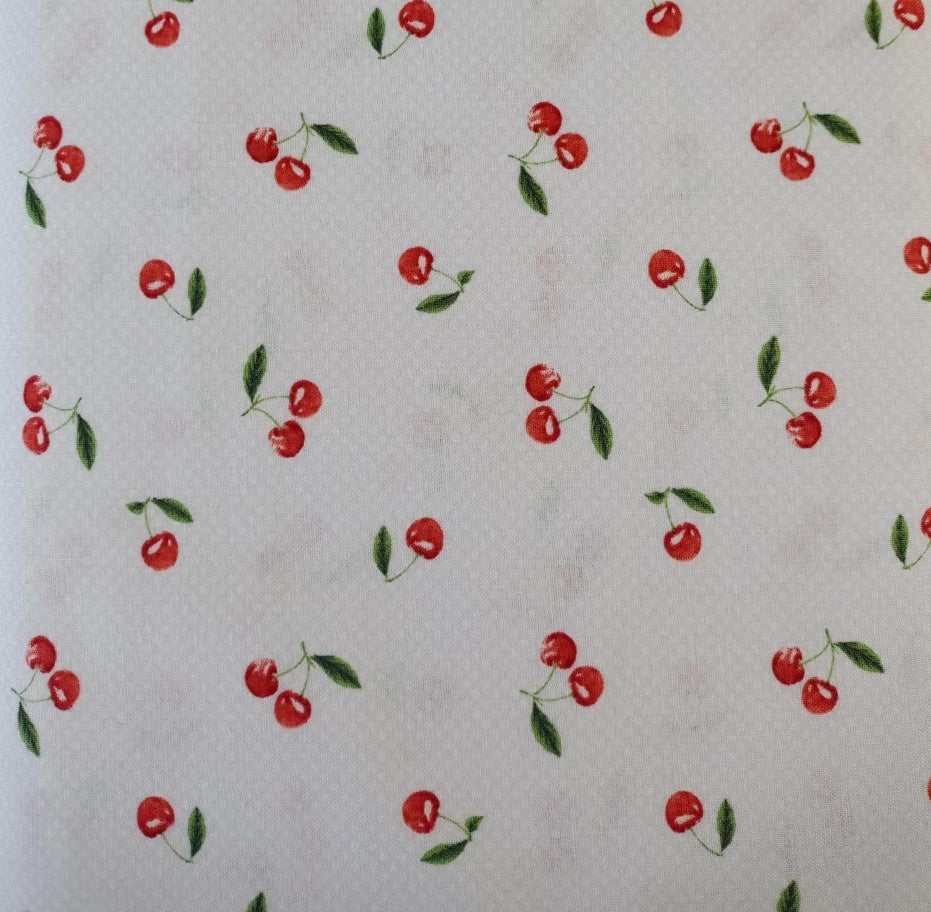 Cador Textiles-The Berry Best-White/Cherries