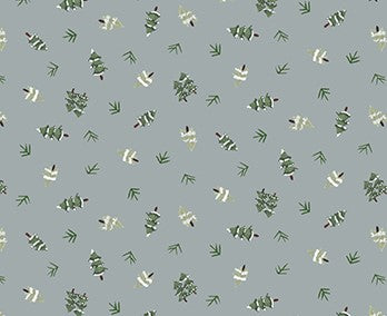 Figo Fabrics-Winter Frost-Trees-Gray #90326-90