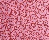 Quilting Treasures-Imperial Paisley-Red Scroll On Pink