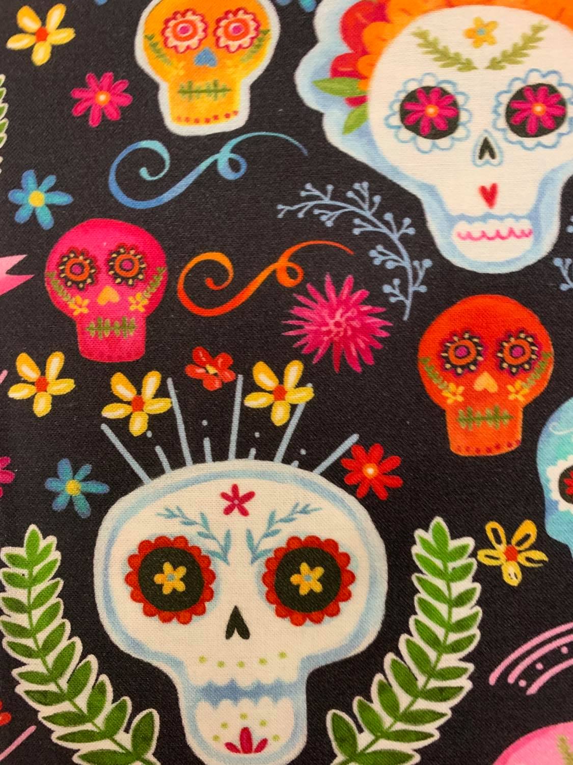 Michael Miller Fabrics-Sugar Skulls #CX9423-CHAR-D