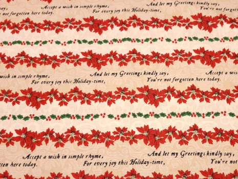 Wilmington Prints-Poinsettia/Word Stripe