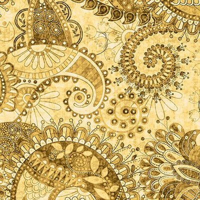 International Textiles LTD-Purr-suasion-Paisley/Gold