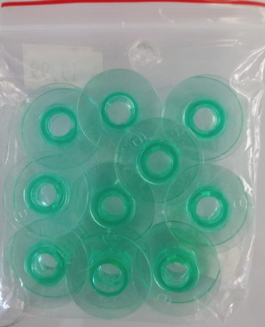 Husqvarna-Green/Clear Plastic Bobbins (10 Pack) #4123078-G