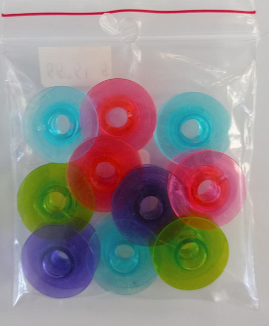 Plastic Bobbins-Multi/Clear Plastic Bobbins (10 Pack)