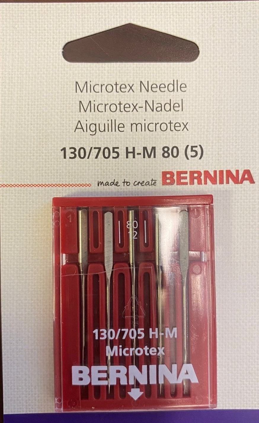 Bernina-Microtex Needle-130/705 H-M 80 (5) #0768735