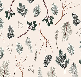 Figo Fabrics-Winter Frost-Twigs-Beige #90325-11