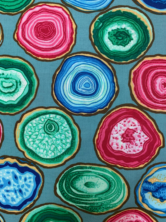 Free Spirit-Kaffe Fassett-Geodes-Grey #PWPJ099-GREY