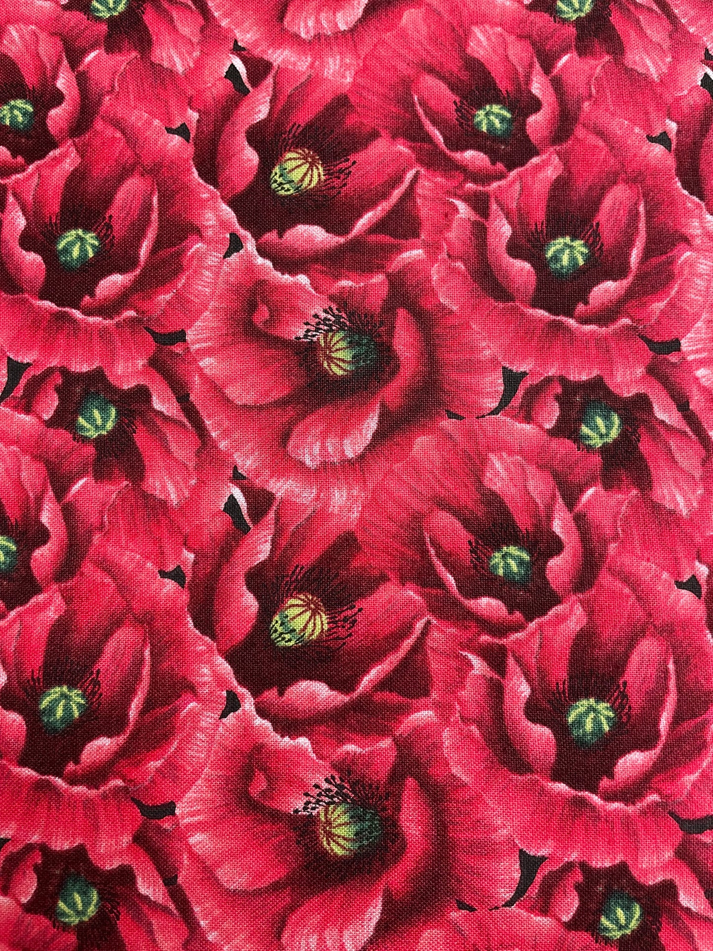 Northcott-Ooh La La Black Multi-Packed Poppies