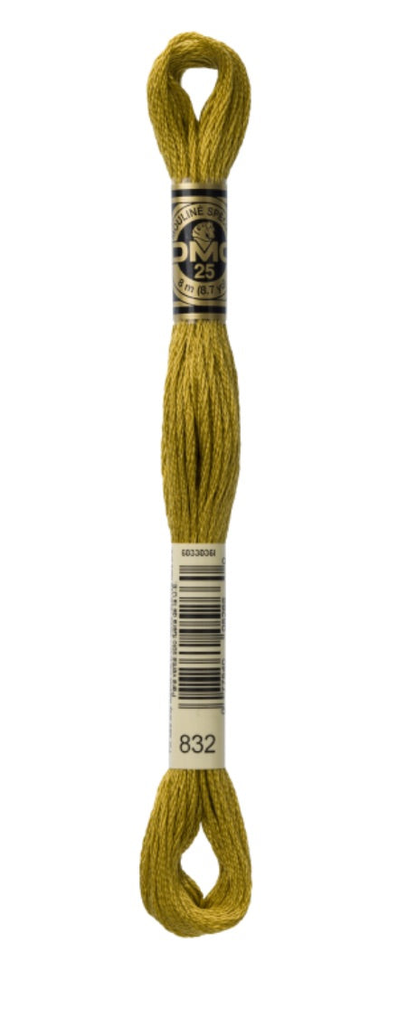 DMC-Six Strand Embroidery Floss-832-8m/8.7y #832