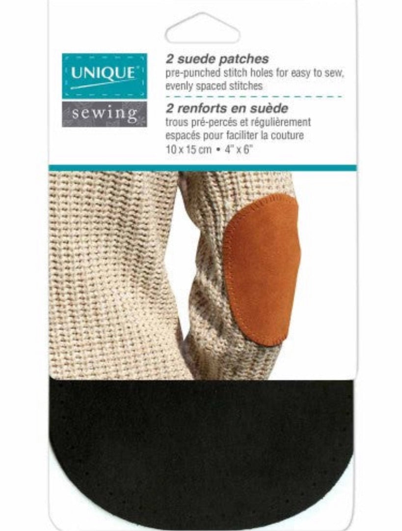 Unique Sewing-2 Suede Patches-Black #3040605