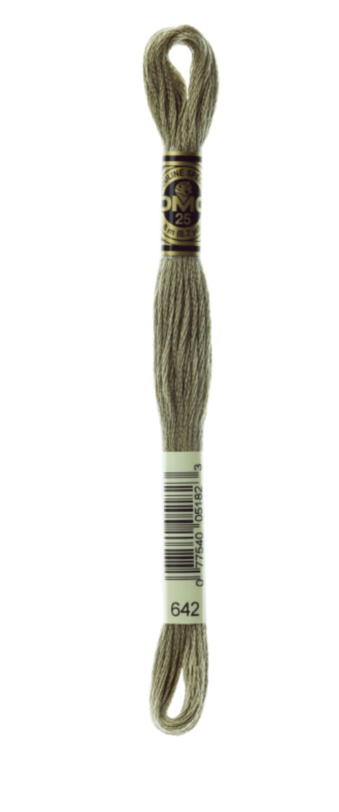 DMC-Six Strand Embroidery Floss-642-8m/8.7y #642