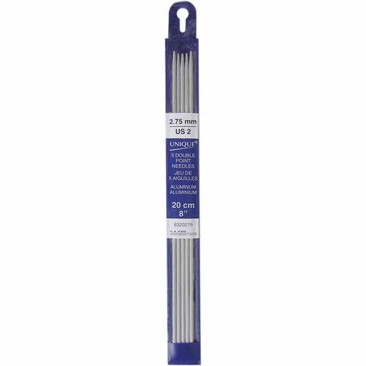 Unique-5 Double Point Needle-2.75mm (US-2)-Aluminum-8” (20cm)