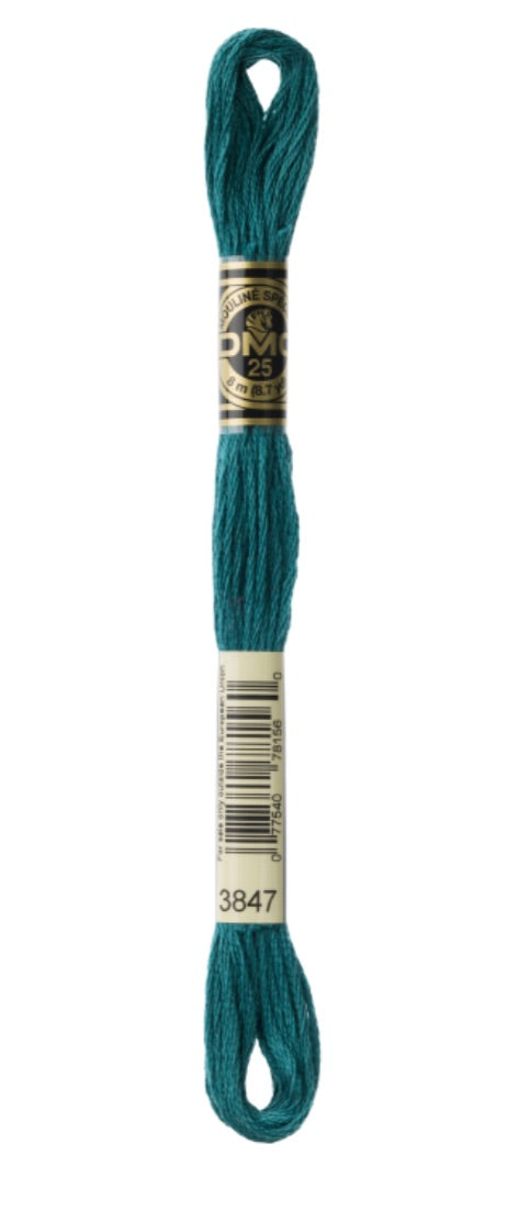 DMC-Six Strand Embroidery Floss-3847-8m/8.7y #3847