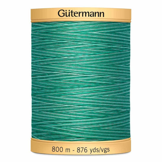 Gütermann-100% Cotton Variegated Thread-800m/876y-Bahama Ocean #9989