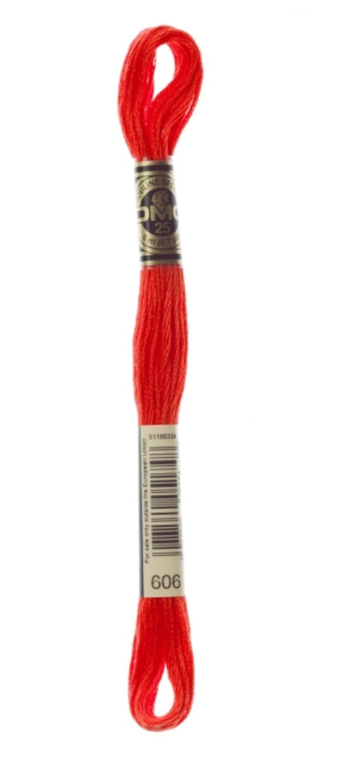 DMC-Six Strand Embroidery Floss-606-8m/8.7y #606