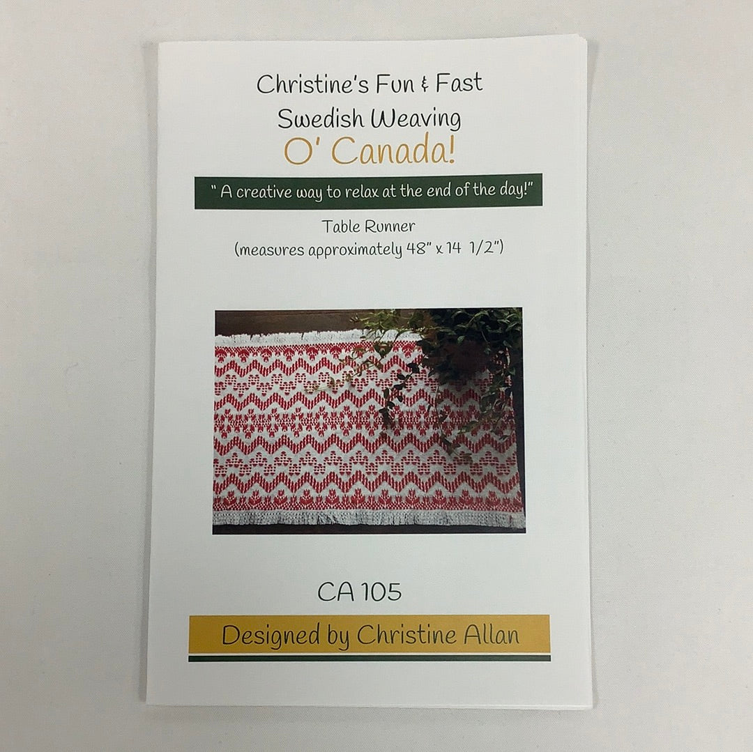 Christine’s Fun & Fast Swedish Weaving-O’ Canada-Table Runner Pattern #105