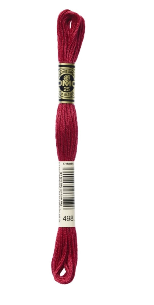 DMC-Six Strand Embroidery Floss-498-8m/8.7y #498