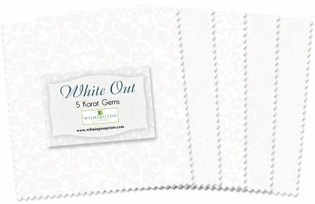 Wilmington Prints-White Out-5 Karat Gems-Charm Pack-42 Squares-5” Squares #507-12-507