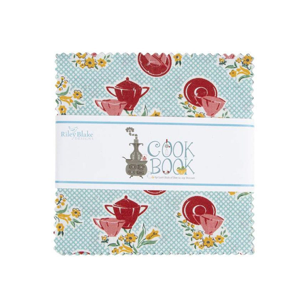 Riley Blake Designs-Cook Book-Charm Pack-42 Squares-5” Squares #5-11750-42