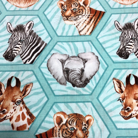 Northcott-Baby Safari-Turquoise Multi #24674-63