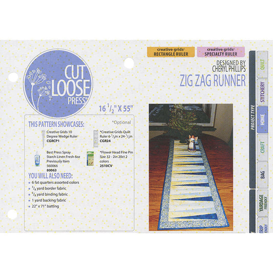 Cut Loose Press-Zig Zag Runner-Pattern