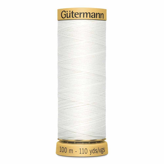 Gütermann-100% Cotton Thread-100m/110y-White #1006-01