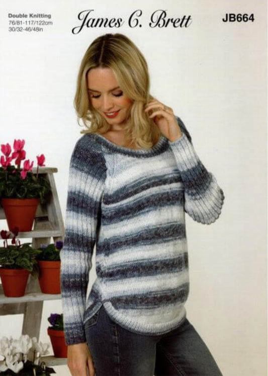 James C Brett-Sweater-Knit Pattern