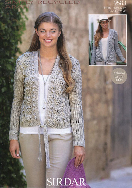 Sirdar - Simply Recycled Aran Cardigans Knit Pattern