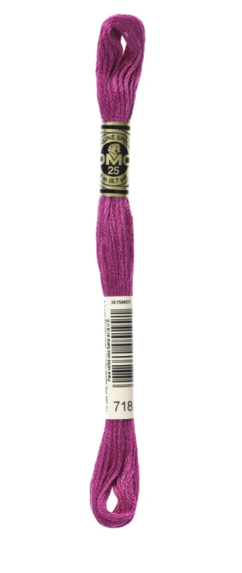 DMC-Six Strand Embroidery Floss-718-8m/8.7y #718