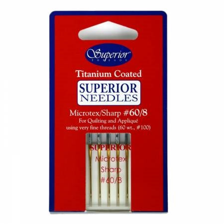 Superior Threads-Titanium Coated-Superior Needles-Microtex/Sharp Needles 60/8 (5) #SN-MT